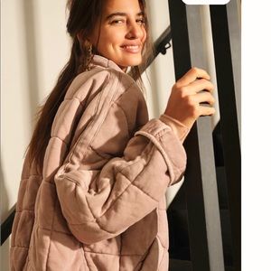 Free people Quilted Dolman Jacket in Mauve